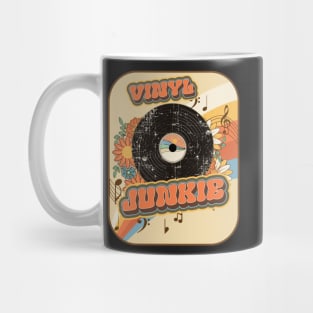 Groovy vinyl junkie record vintage funny quote Mug